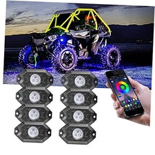 RGB LED Rock Lights 8 Pods, Underglow Multicolor Neon Lights RGB Rock 8 pods