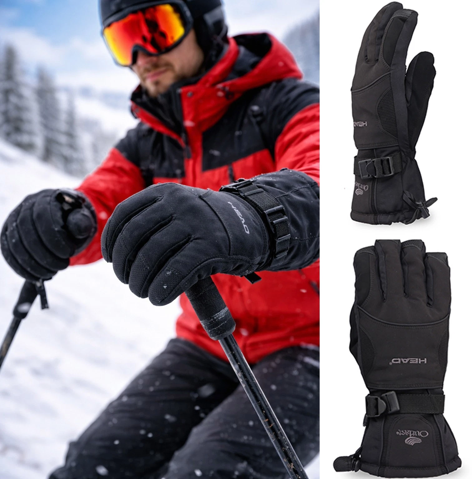 Warm Waterproof Snowboard Gloves Thinsulate Insulated Snow Gloves for Skiing