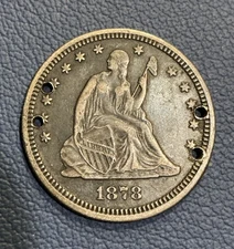 1878 Seated Liberty Quarter Love Token – Hand Engraved - Detailed Hand Engraved