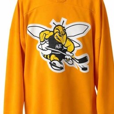 AIC yellow jackets retro style hockey jersey good condition adult Large