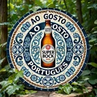 Vintage Super Bock Beer Round Tin Metal Signs Home Décor Wall Art 8x8
