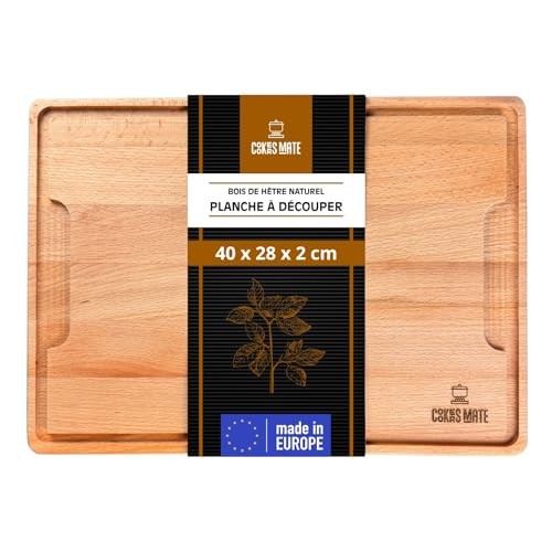 Planche à découper en bois de hêtre massif finition huilée main