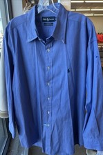 Polo Ralph Lauren Mens 17 1/2 32 Yarmouth Blue Oxford Button Up Shirt EUC