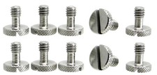 10 Pack Steel Screws 1/4" Tripod Quick Release QR Plate 10 Pack, Silver