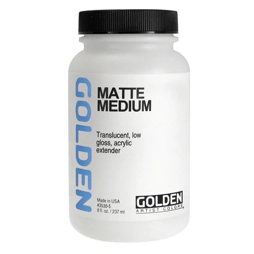 Matte Medium by GOLDEN, 8 fl. oz. Jar, Professional Acrylic Medium, Semi-Transpa - product listing photo