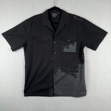 Harley-Davidson Mens MED Button Mechanic Garage Shop Biker Shirt Gray Black Race