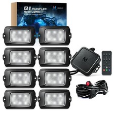 MICTUNING Q1 8-Pods RGBW LED Rock Lights, Underglow Underbody Neon Light Kit New