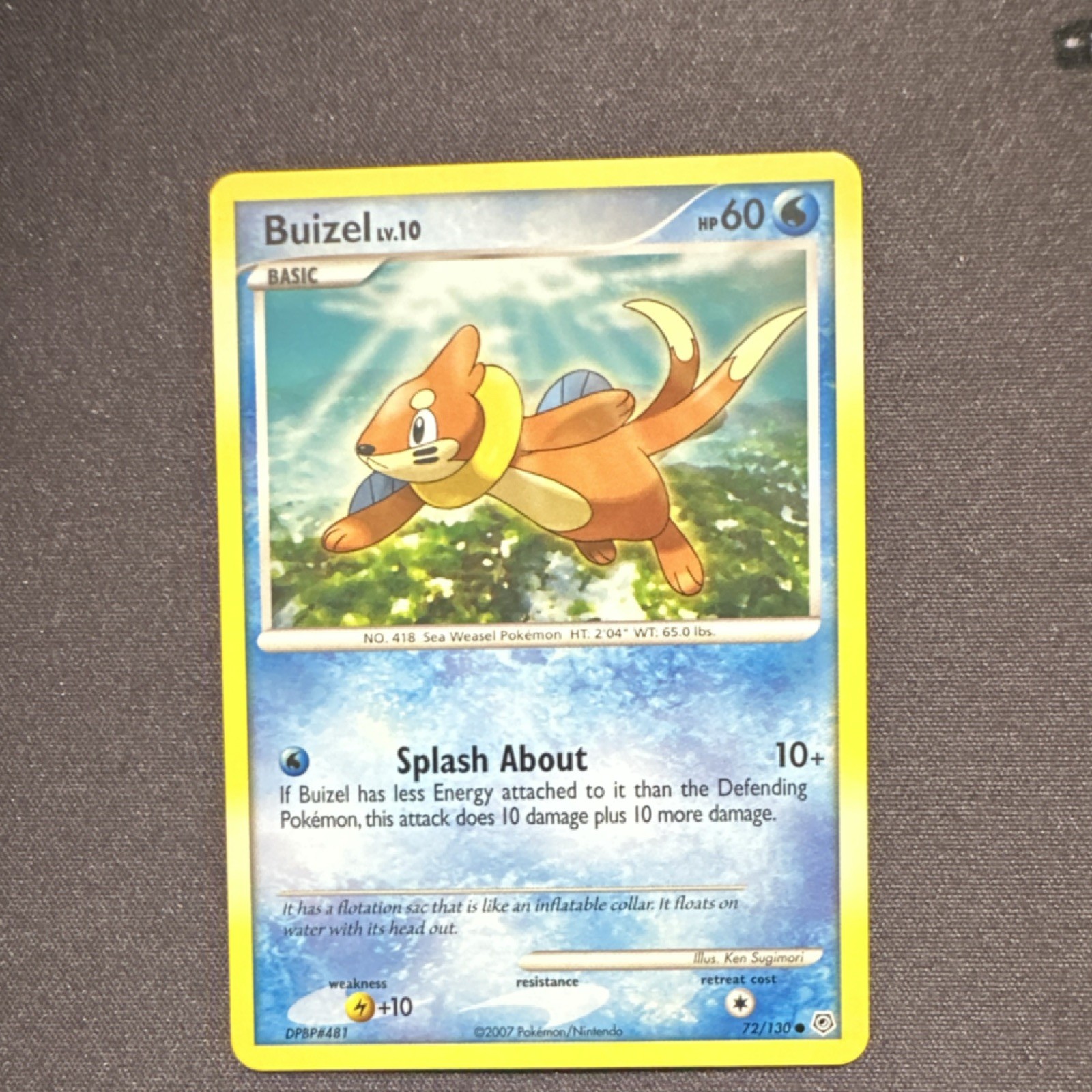 Buizel 72/130 Pokémon TCG Diamond & Pearl 2007 Common Regular 60HP