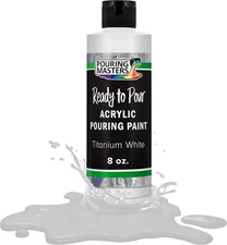 Titanium White Acrylic Ready to Pour Pouring Paint - Premium 8-Ounce Pre-Mixed W