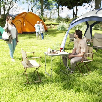 Picknicktisch Terrasse Outdoor klappbar tragbar Camping quadratische Platte Esszimmer Aluminium