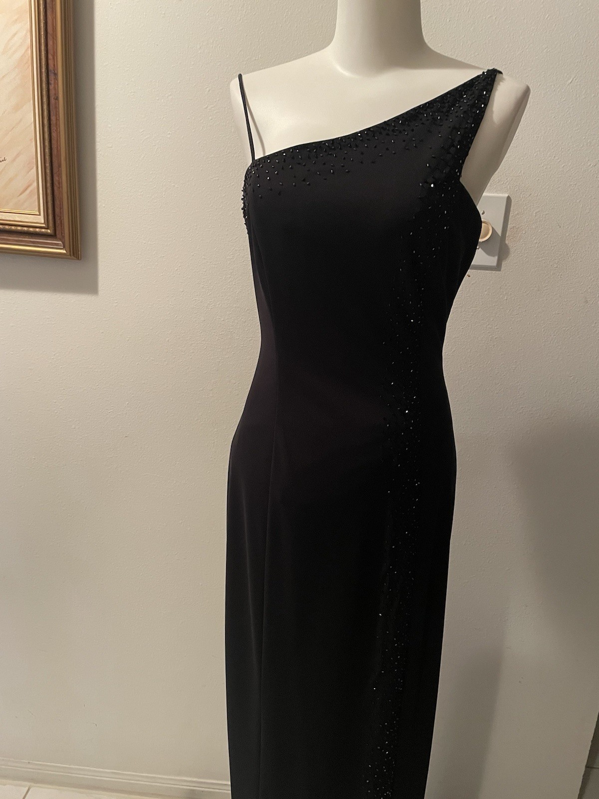 Niki By Niki Livas One Shoulder Evening Dress Black Size 6