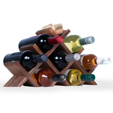 Alella Countertop Wood Wine Rack for 8 Bottles Holder and Cork Storage Tablet...
