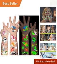 Waterproof 310 Pcs Kids Temporary Tattoos: Dinosaur, Mermaid Pirate Styles