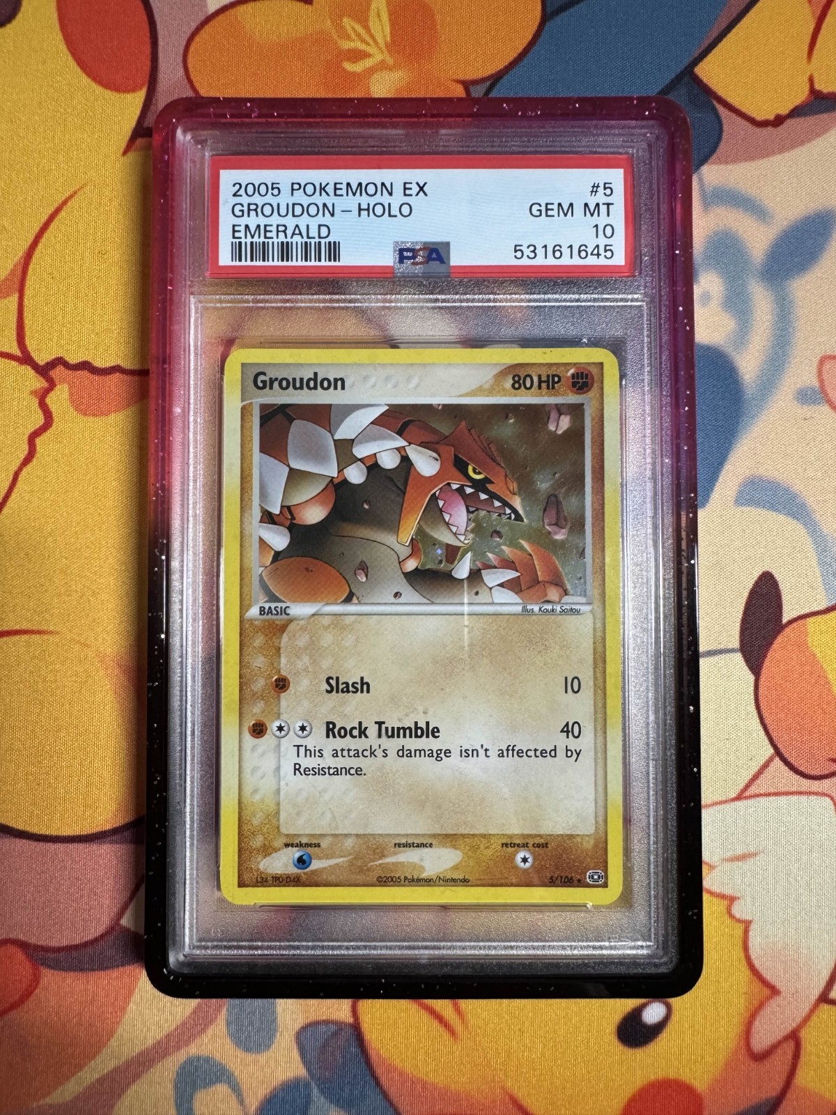 2005 Pokemon EX Groudon #5 Emerald Holo PSA 10