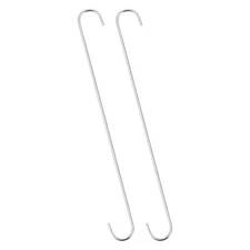 S Hanging Hooks 16inch Extra Long Steel Hanger Multiple Use Silver Tone 2Pcs