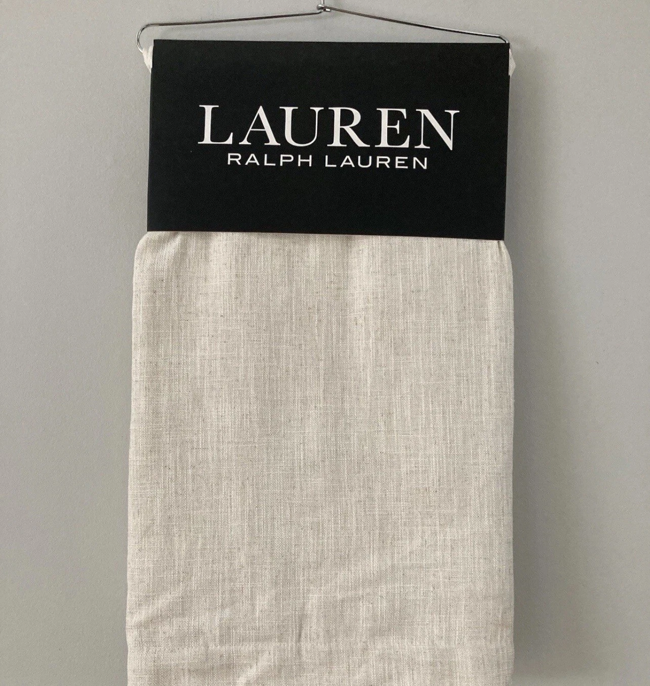 Ralph Lauren Belgian Linen Back Tab Set of 2 Panels Natural Beige 54 x 96" New