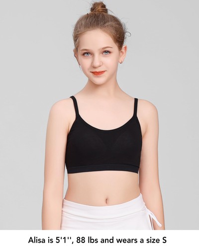 Adjustable Strap Sports Crop Cami Training Bras for Teen Girls - Picture 2 of 5