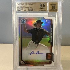 2015 1st Bowman Chrome Draft Pick PHIL BICKFORD AUTO Refractor BCS 9.5 Beckett
