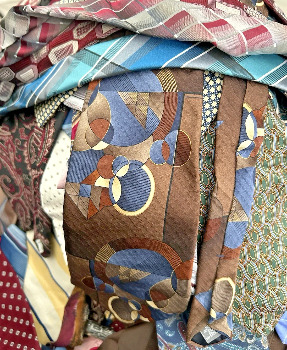 50 PC Mens Neckties Lot Bulk Wholesale Quilt Craft Only Repurpose DIY Tie Lots image 4