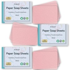   300 Sheets Paper Soap Sheets Portable Travel Hand Soap for Camping Hiking Ros