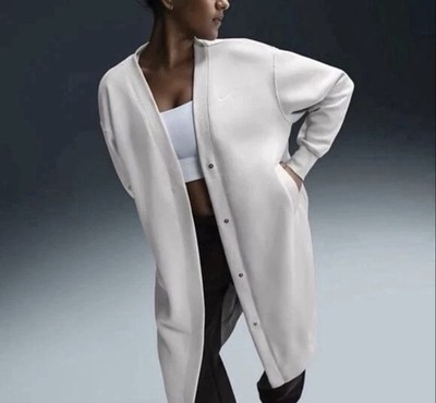 Nike Sportswear Phoenix Fleece Oversized Long Cardigan FV8036-104 Womens Small