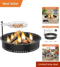Classic 36 Inch Smokeless Fire Pit with Grill - Ideal for -Round Enjoyment