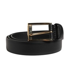DOLCE & GABBANA Belt Men Black Classic Leather Metal Buckle 105cm / 42in 370usd