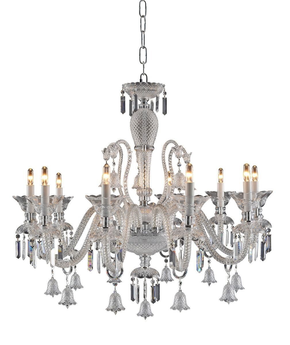 Chandelier 10 Light Fixture Chrome with Asfour Crystal Foyer Lighting 36