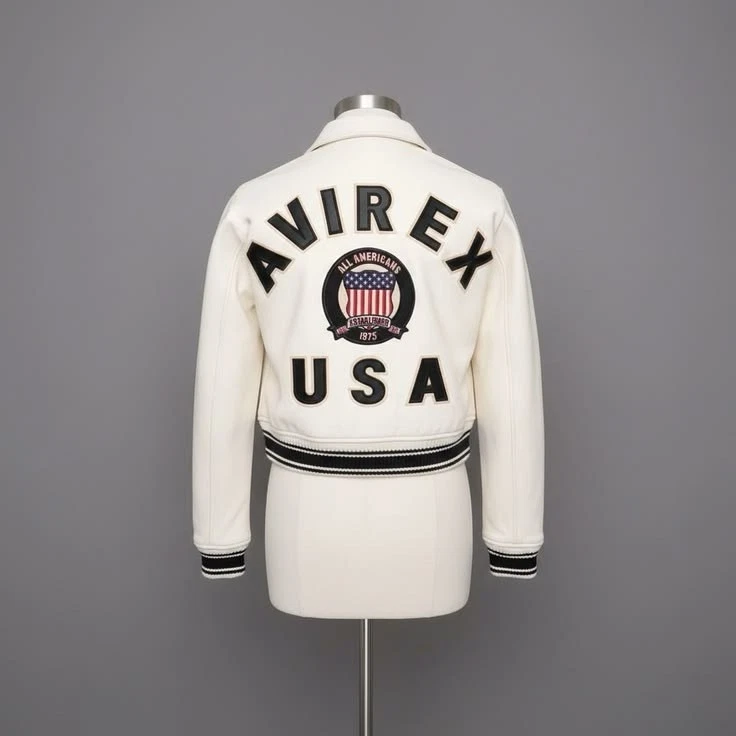 Avirex Icon Leather Jacket - Snow White image 3