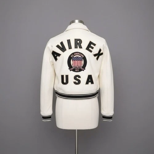 Avirex Icon Leather Jacket - Snow White image 3