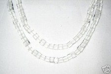 2 Strands 4mm Genuine Crystal Cube Clear Beads 14''