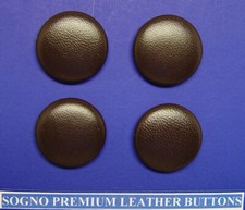 4 MADE IN USA 1 INCH GENUINE LEATHER DRK BROWN#2 LEATHER BLAZER JACKET BUTTONS