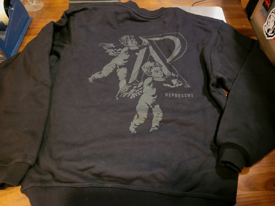 Men's Size SMALL Represent Black Sweatshirt Angels Theme Hype Clothing