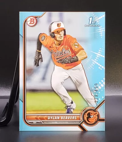 Dylan Beavers 🔹️ 2022 1st Bowman Draft RC Sky BLUE Parallel #'D /499 - ORIOLES
