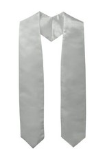 Unisex Adult Plain Graduation Stole 60" Silver