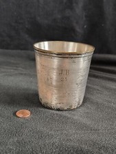 Sehr alter Christofle Becher 1923 Taufbecher Monogramm JB 23 Trinkbecher Vintage