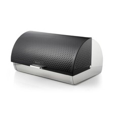 Swan Elegance Black Breadbin Textured Gloss Finish & Steel Accents SWKA18532BLK