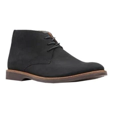 Clarks Atticus Limit Chukka Boots, Black Nubuck, sz 7M