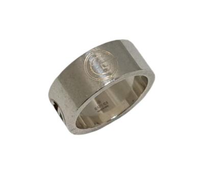 GUCCI リング SV925 Authentic GUCCI Ring G Ring Wide SV925 US6.5-7 UNISEX Silver
