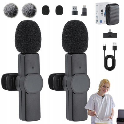 Kabelloses Lavalier Mikrofon für iPhone PC Professionelles Dual Ansteckmikrofon
