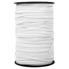 1/4" Flat Braided Sewing Elastic Band - White, 200 Yards/Roll