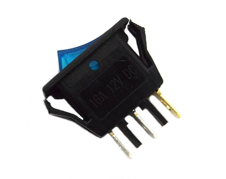 5 pack 12 Volt Lightning Blue LED Rocker Mini Switch On Off Car Automotive - Image 3 of 3