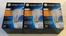 Lot of 3 - GE Lighting 37304 40W Reveal LED G25 Dimmable Light Bulb Long Life