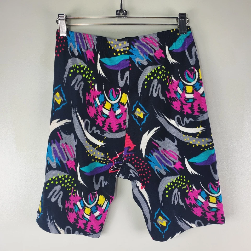 Pantalones Cortos Atléticos de Baile Jacques Moret Años 80 De Colección Talla XL Negro Colorido Bicicleta Foto 3 de 4