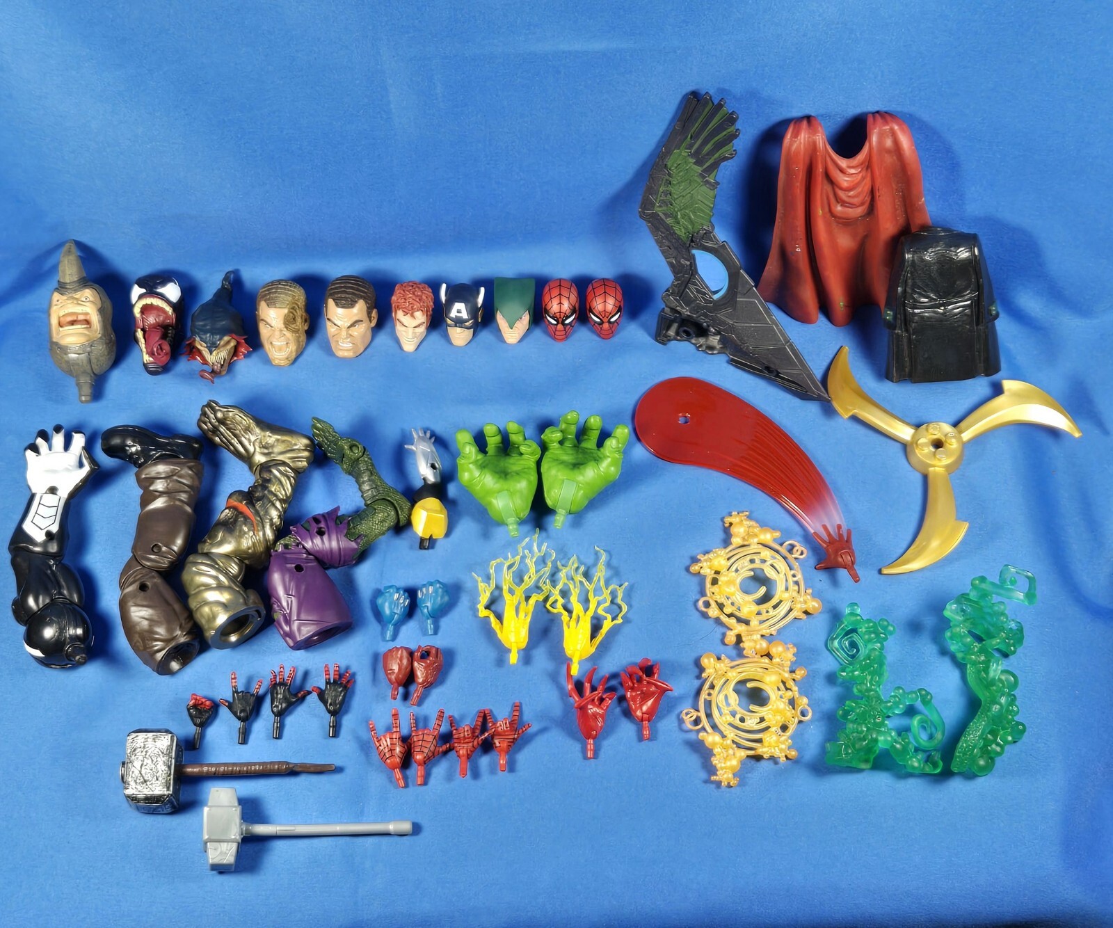 Marvel Legends Lot Of 44 Build A Figure Parts BAF Hulk Thor Rhino  And More