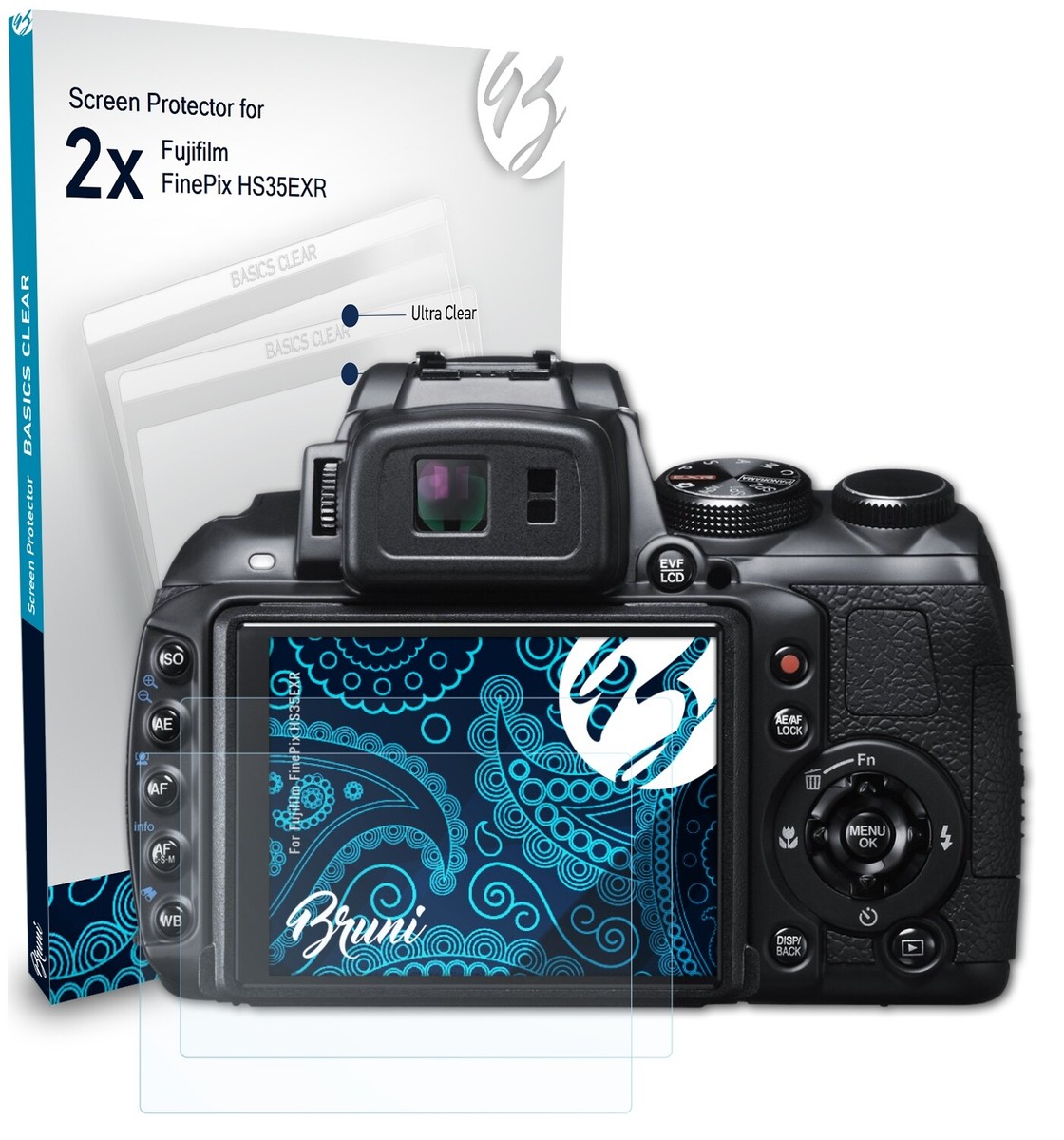 Bruni 2x Proteggi Schermo per Fujifilm FinePix HS35EXR Pellicola