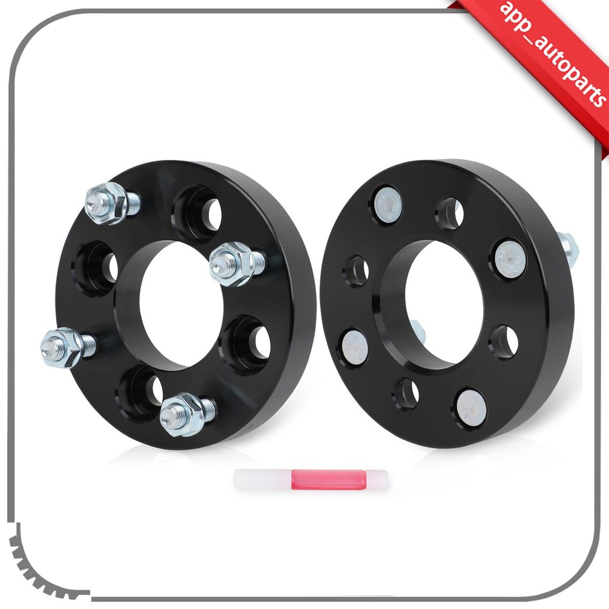 2-Pack 1" Wheel Spacers – 4x100 Bolt Pattern, 12x1.5 Studs, Hubcentric For Honda, Mitsubishi & More 7 thumbnail image