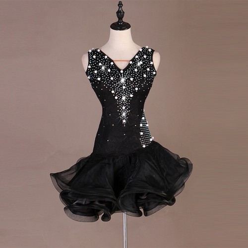 Women'sNEW Latin Ballroom Dance Dress Modern Salsa Waltz Standard Long Dress - Picture 19 of 19