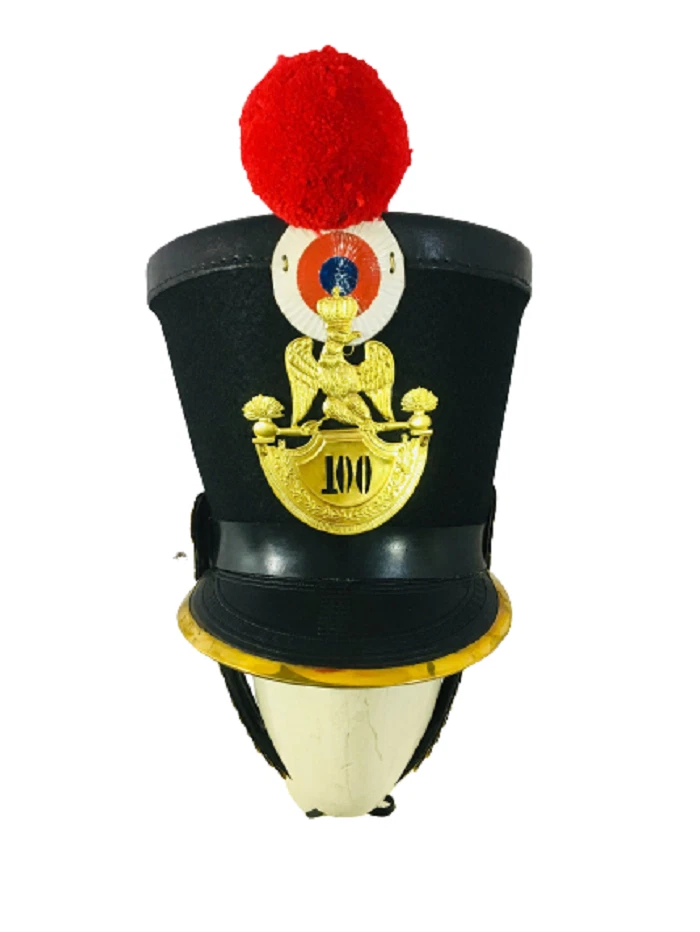 New French Napoleonic SHAKO HELMET Black Napoleonic Shako Helmet