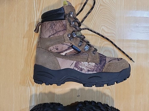 Itasca Kids Brown/Camo 3m Thinsulate Waterproof Hiking Boots, Size: 3 #US46-13 - Picture 7 of 13